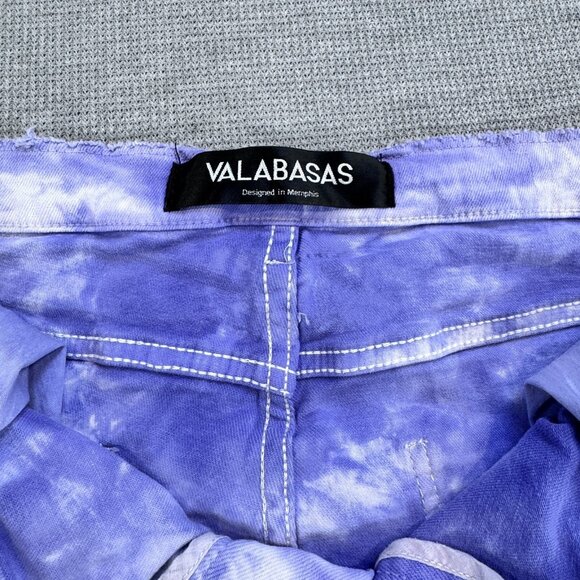 Valabasas Mens Purple Tie Dye Distressed Jeans Size 38 Stacked Ankle Button Fly - Picture 8 of 16